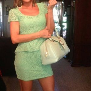 Mint green lace dress